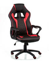 Игровое кресло Game пластик механизм Anyfix арткожа черная с оранжевыми вставками (Special4You-ТМ) чорна з червоними вставками