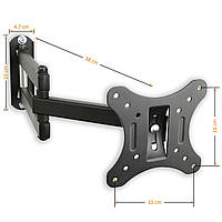 Кронштейн поворотный подставка для телевизора 10"-27" #крепление держатель кронштейн поворотный для монитора