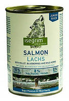 Консервированный корм для щенков Isegrim с лососем, просом, черникой и дикорастущими травами 400 г.
