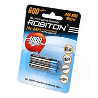 Аккумуляторы ААА/НR03 600mAh ROBITON 600MHAAA-2