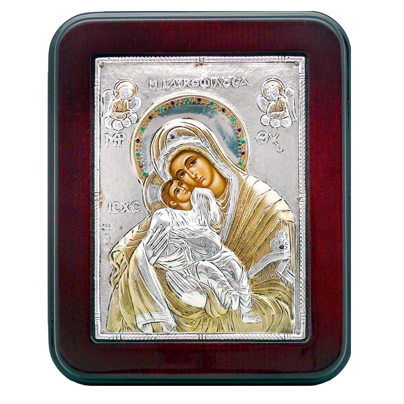 Ікона Богородиці Солодке Цілування (Гликофилуса), 14х18 см, фото 1