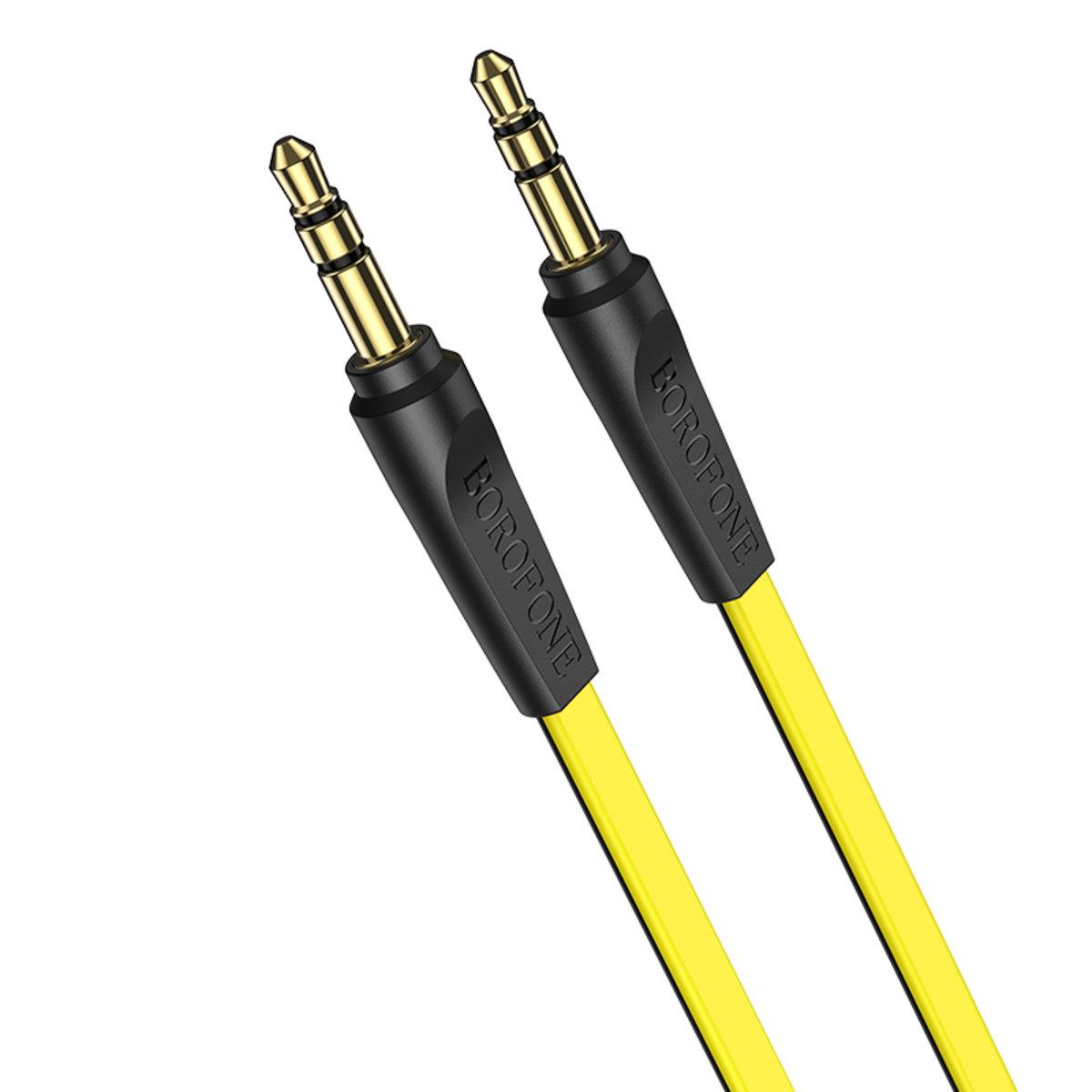 Аудіо-кабель плоский двокольоровий 1m BOROFONE BL6 AUX audio cable Жовто-чорний