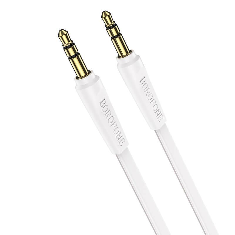Аудіо-кабель плоский 2m BOROFONE BL6 AUX audio cable Білий