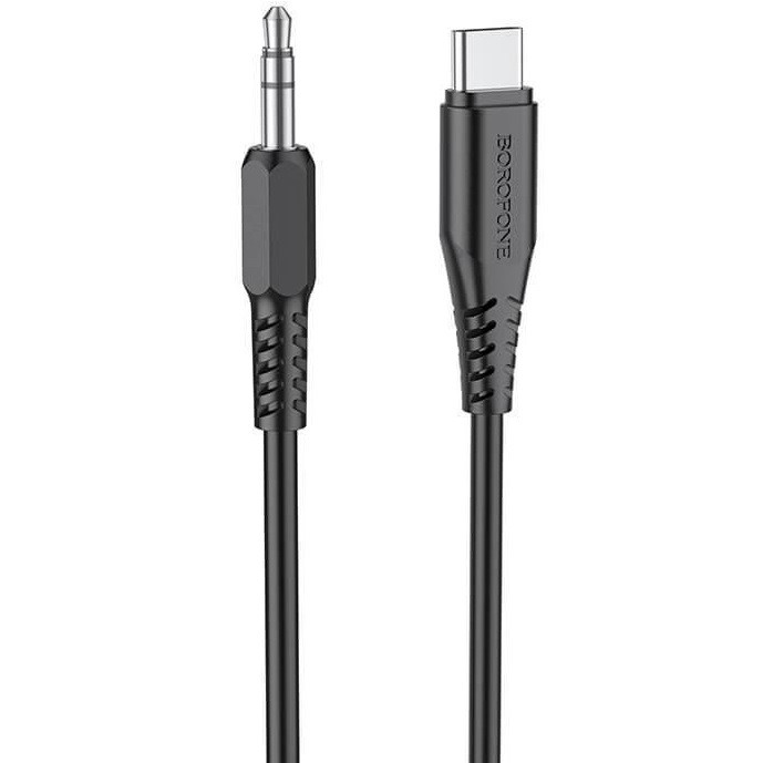 Аудіо-кабель 1м Type-C to Aux 3.5 мм BOROFONE BL8 Чорний, фото 1