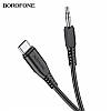 Аудіо-кабель 1м Type-C to Aux 3.5 мм BOROFONE BL8 Чорний, фото 4
