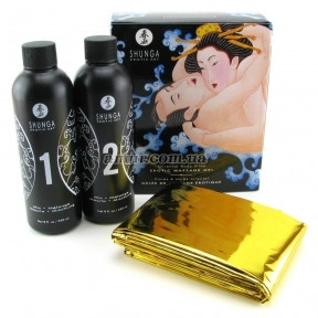 Гель для Nuru масажу Shunga Oriental Body-to-Body — Exotic Fruits, 2 x 225 мл, плюс простирадло, фото 1