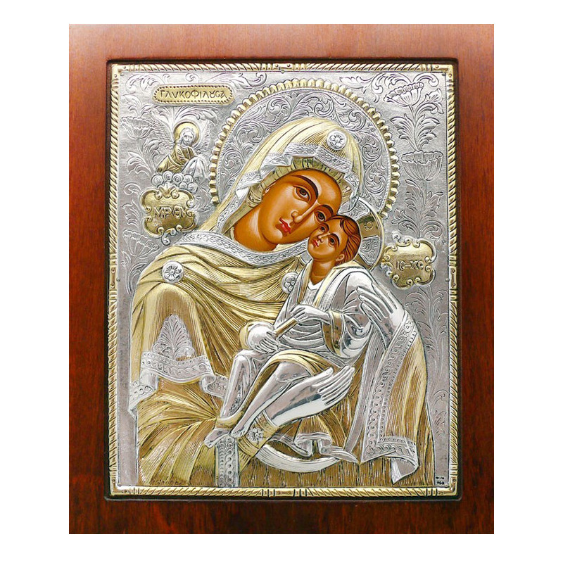 Ікона Loudaros Богородиці Слабке Лобзаніє, 23x27 см (813-1371)