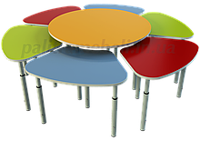 Комплект із 7 дитячих столів «Ромашка № 2», ростових груп № 1, 2, 3, 4, 5 — 620х420х460-700 мм
