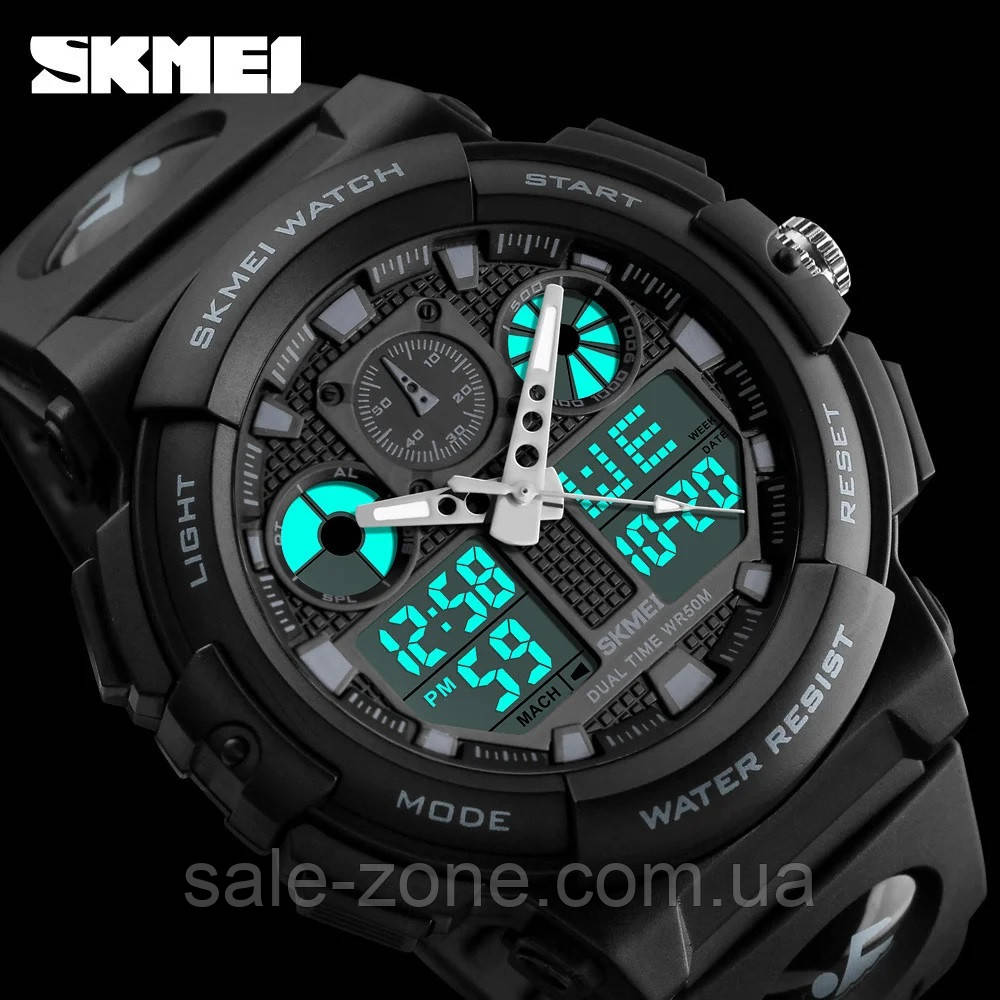 Мужские наручные спортивные часы Skmei 1270 Черный - фото 4 - id-p1591663830