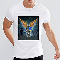 Чоловіча футболка з патріотичним принтом янгола