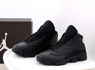 Чоловічі кросівки Nike Air Jordan 13 Retro Black взуття Найк Аір Джордан 13 чорні шкіряні