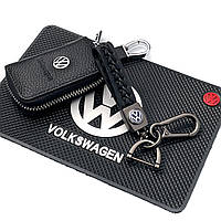 Автонабор №5 для Volkswagen / Коврик панели / Брелок с карабином и чехол для автоключей с логотипом