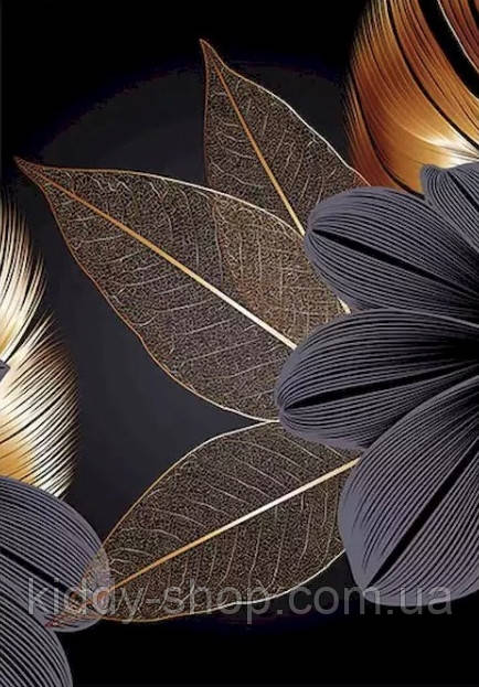 Алмазна вишивка. Картина на підрамнику "Золотий квітка 2" , розмір 40х50, фото 1