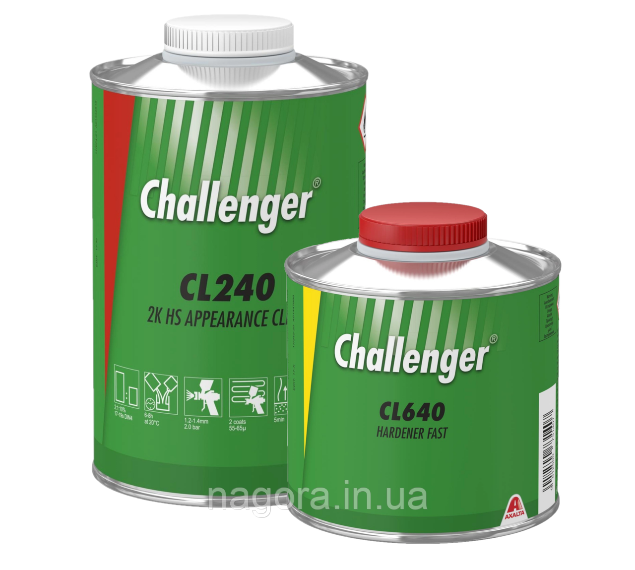 Прозорий лак HS Challenger CL240 (Лак 1л + затв. швидкий CL640 0,5 л)
