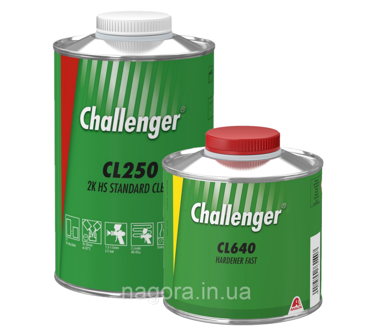 Прозорий лак HS Challenger CL250, швидкий (Лак 1л + затверджувач CL640 - 0,5 л)