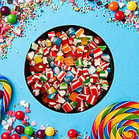 Кольорові цукерки (залишки від цукерок посох) ящик екран 2 кг