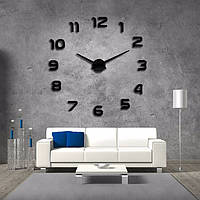 Часы настенные 3D Timelike "Арабские" Кварцевые наклейки с 3Д эффектом 100 см Черные