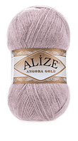 Пряжа Angora gold-163 беж із бузково-сірим відливом