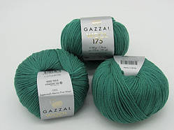 Пряжа Wool 175 Gazzal-319 зелена лазур