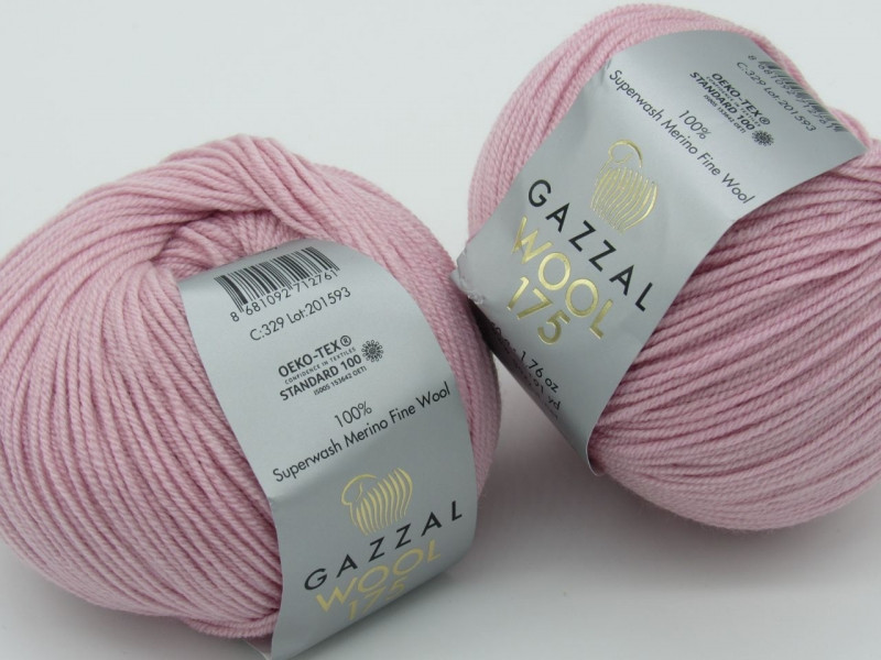Пряжа Wool 175 Gazzal-329 пудра