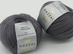 Пряжа Wool 175 Gazzal-302 темно-сірий