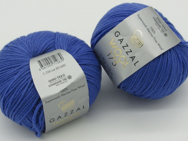 Пряжа Wool 175 Gazzal-336 фіолетовво-синій