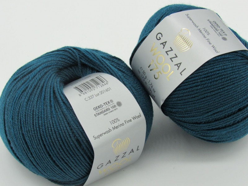 Пряжа Wool 175 Gazzal-337 петроль