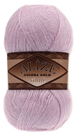 Пряжа Angora gold simli-27 світло-бузковий