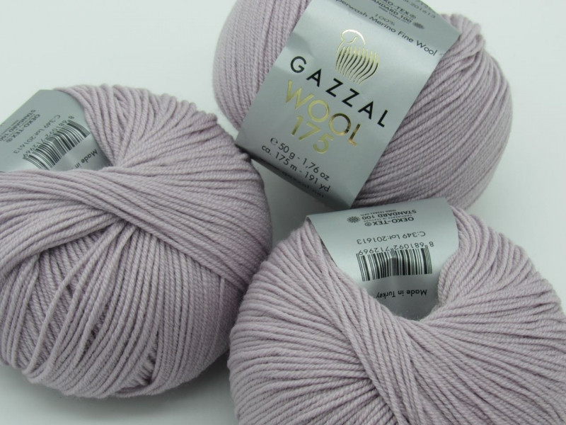 Пряжа Wool 175 Gazzal-349 світло-бузковий