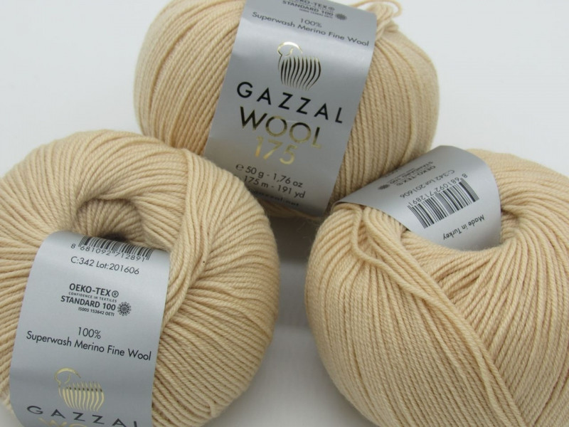 Пряжа Wool 175 Gazzal-342 медовий