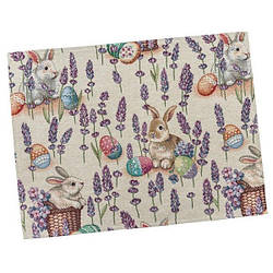 Великодня серветка на стіл гобеленова Лавандові мотиви LiMaSo 34*44 см