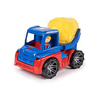 Детская игрушечная машинка для мальчика Бетономешалка синяя с желтым