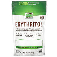 Now Foods, Erythritol (454г), цукрозамінник підсолоджувач еритритол