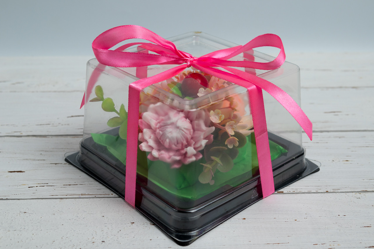 Мило ручної роботи подарункове композиція квіткова "Айстри" аромат айстри 140 грам, фото 1