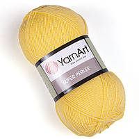 YarnArt SUPER PERLEE (Супер Перле) № 216 жовтий (Пряжа акрилова, нитки для в’язання)