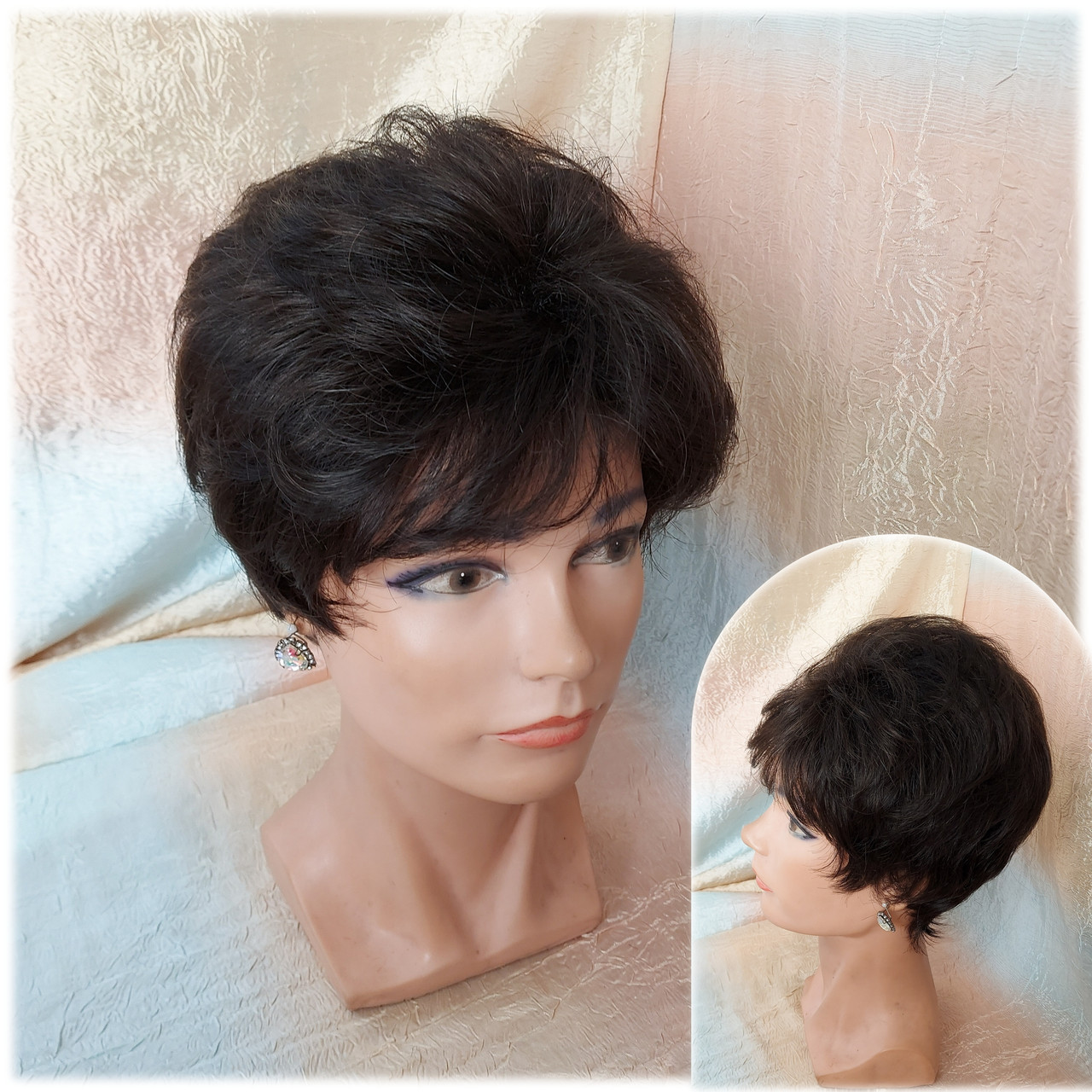 Перука коротка з канекалона темно-шоколадна ТINA-4 ELEGANT, фото 1