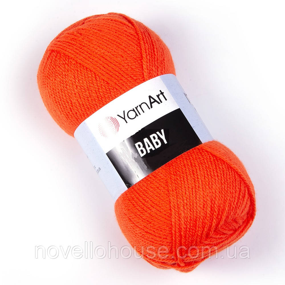Yarnart BABY (Бейбі) № 8279 мандарин (Пряжа дитяча, нитки для в'язання)