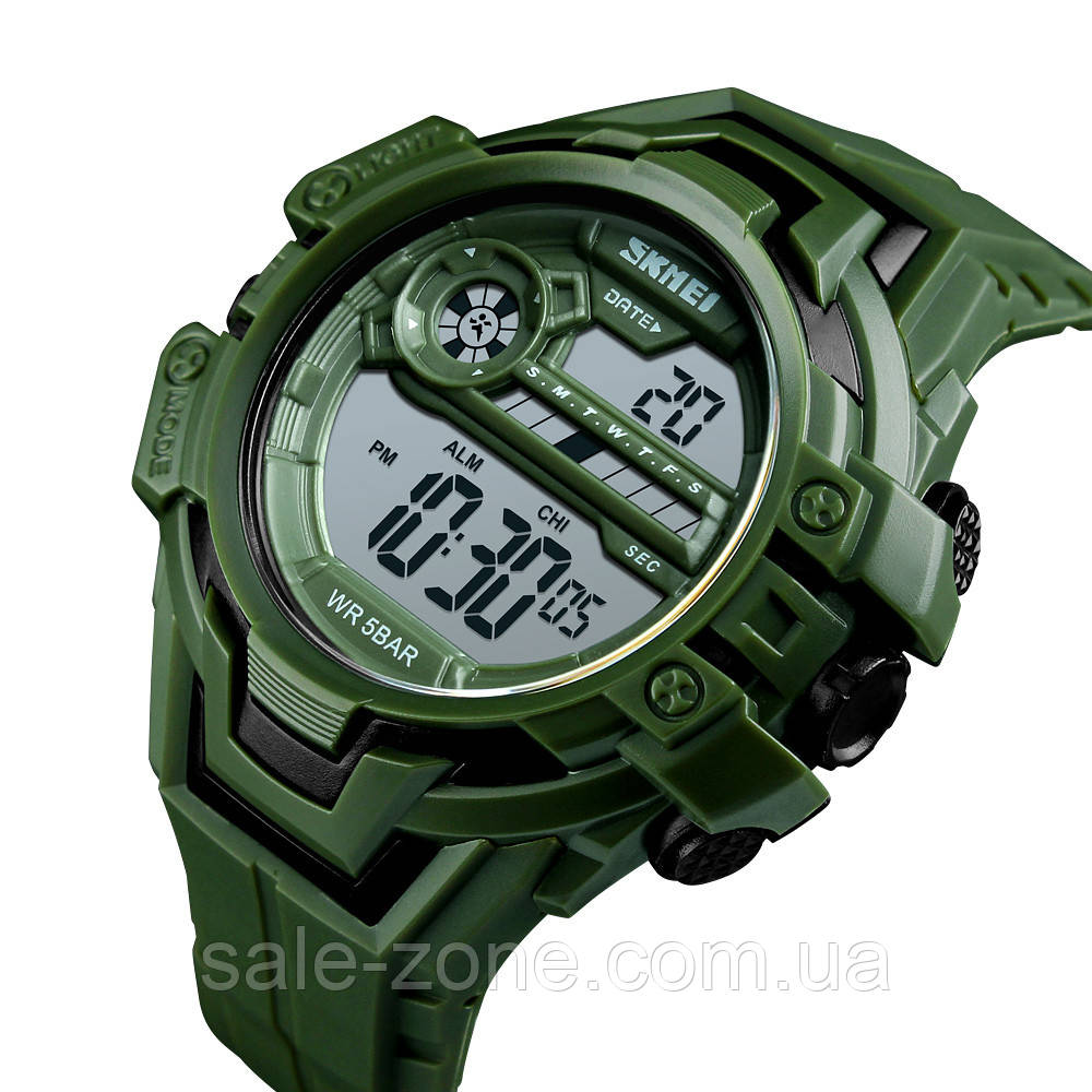 Мужские наручные спортивные часы Skmei 1383 Зеленый - фото 4 - id-p1591909686