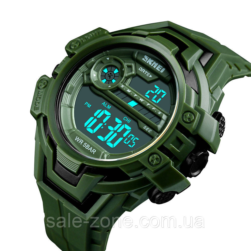 Мужские наручные спортивные часы Skmei 1383 Зеленый - фото 5 - id-p1591909686