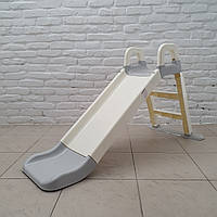 Горка Active Baby детская пластиковая Долони, спуск 140см, горка бело-серая 0140