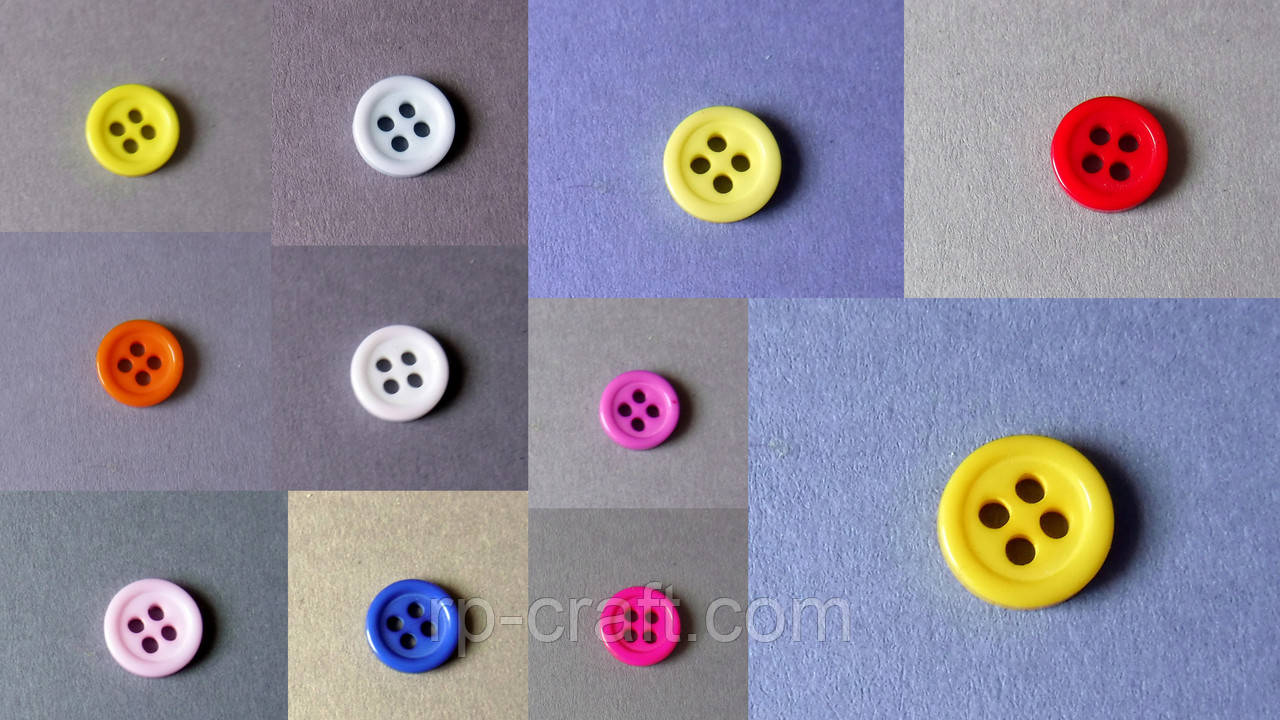 Гудзик пластиковий, круглий, 9 мм, фото 1