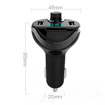 Трансмітер для авто FM MOD-T20, USB, MicroSD. Колір чорний, фото 3