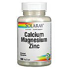 Solaray, кальцій, магній і цинк, 100 рослинних капсул