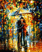 Картини по номерам 40х50 см. Babylon Поцілунок під парасолькою Художник Леонід Афремов (VP-527)