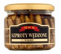 Шпроти в олії М&К Szproty Wedzone v oleju (скло) 175/250 г. ОПТОМ