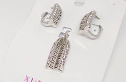Модний набір сережки та кулон