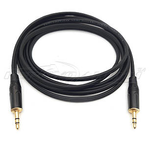 Аудіокабель AUX 3.5 mm jack HQ (висока якість), дві жили кожна в екрані, фото 1