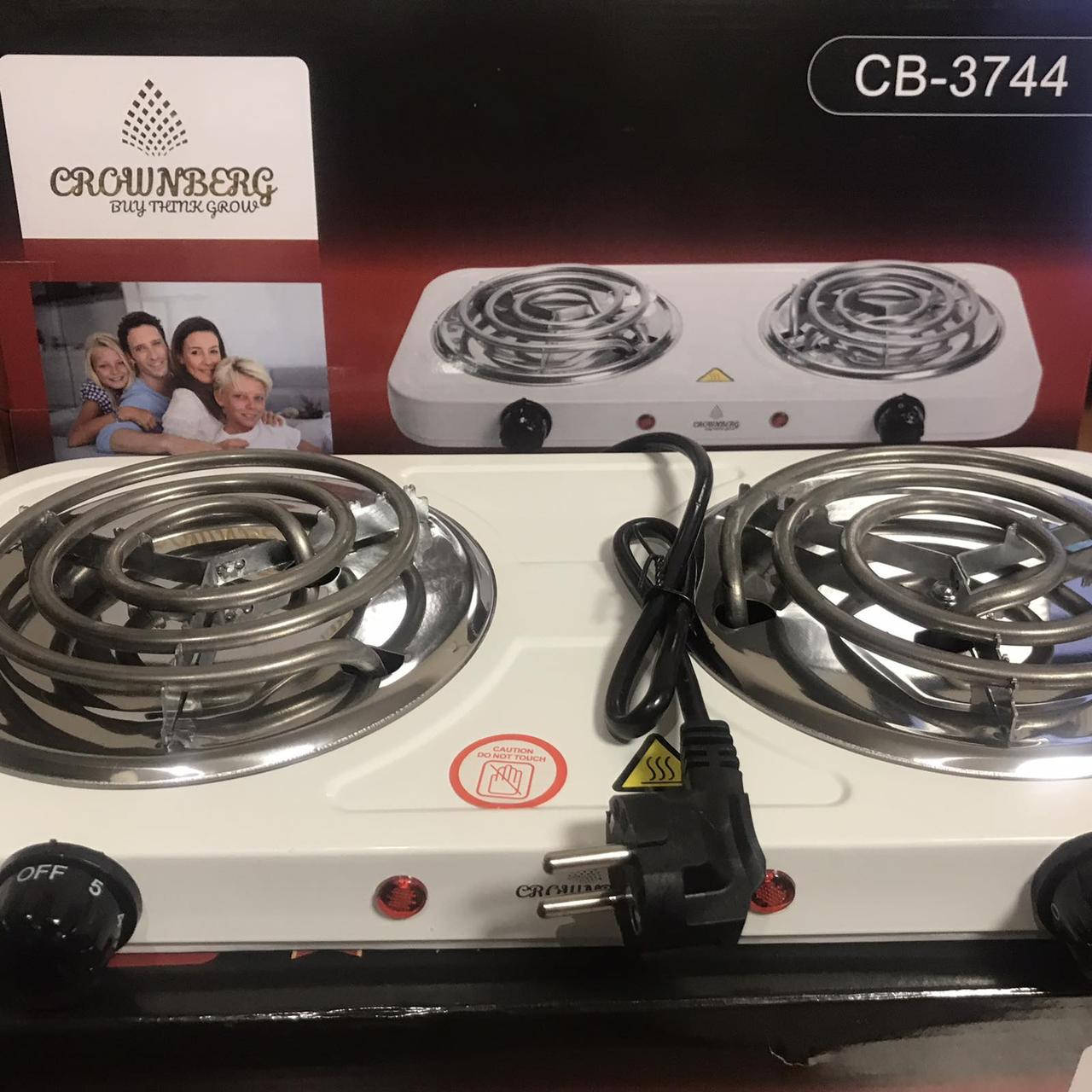 

Электроплита на две конфорки спиральная Crownberg CB-3744 | 2000 Вт