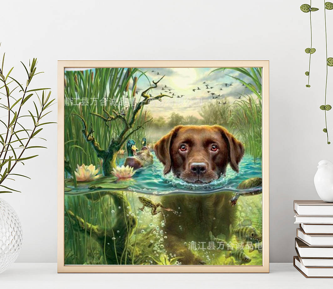 

Алмазная мозаика "Пес", картина стразами. Блестящая. 40*40 см Кладовка