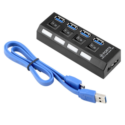4-портовий USB 3.0 хаб з вимикачами, до 5 Гбіт/с